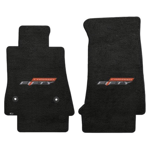 Lloyd Mats Lloyd Mats 620187 2017 Ebony Velourtex Camaro 50th Anniversary Logo Mats; 2 Piece 620187